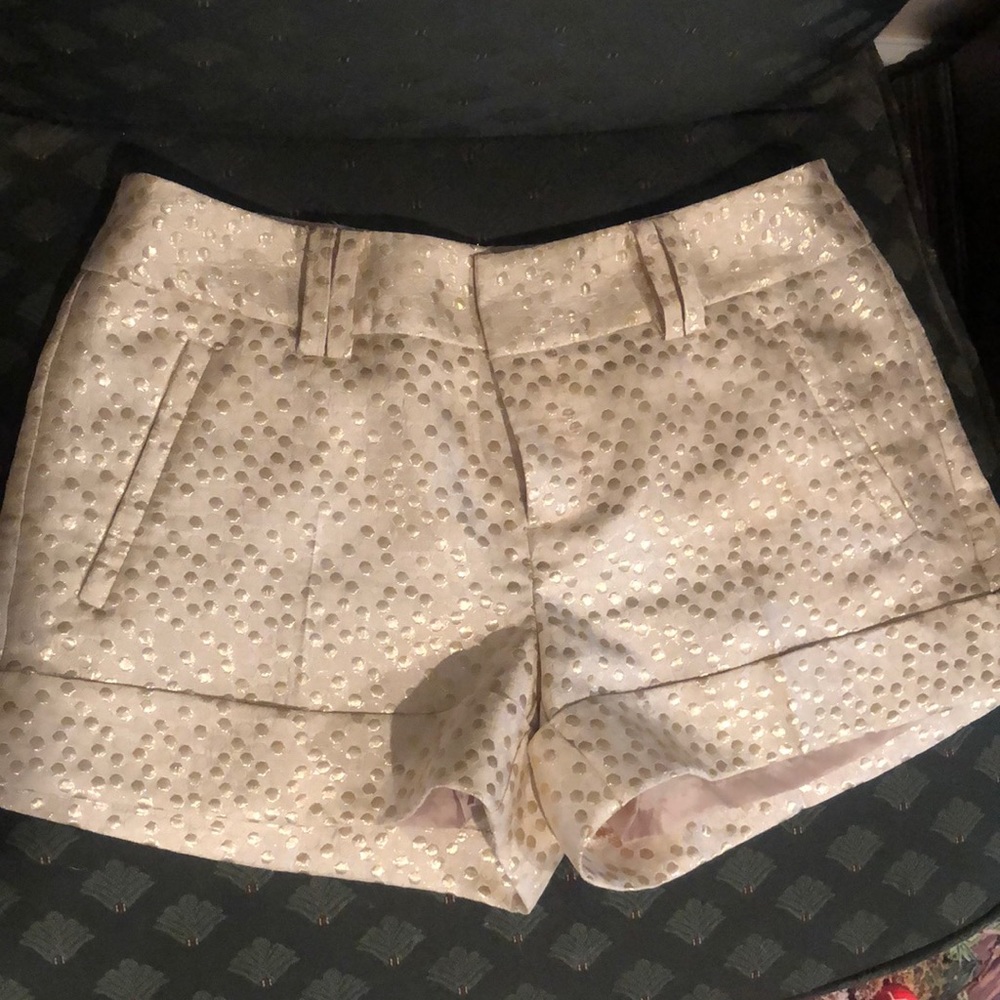Lauren Conrad shimmery gold dot shorts size 4-never worn